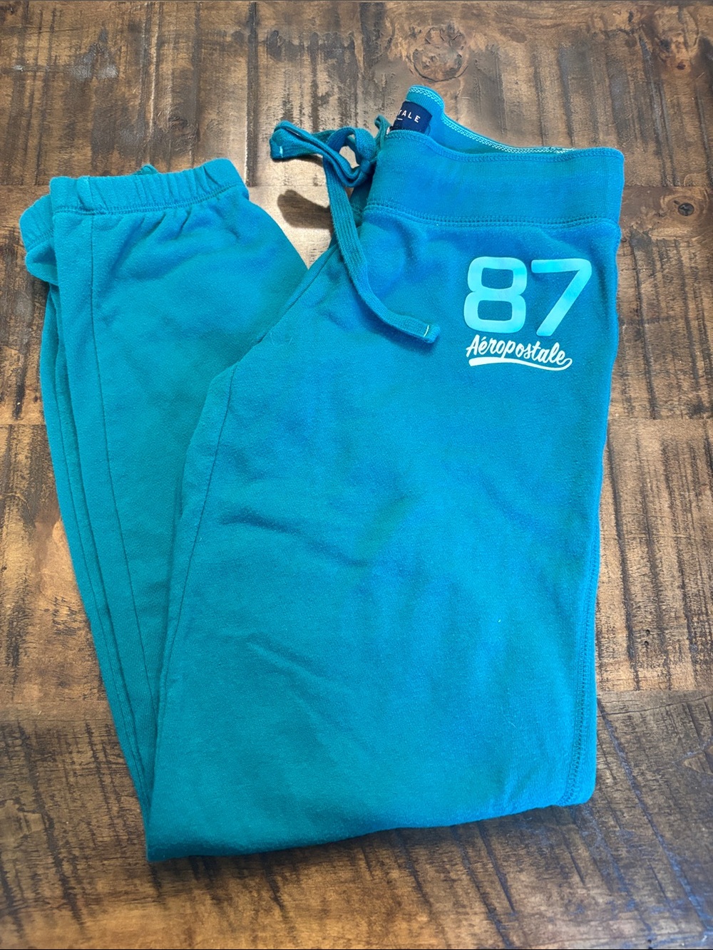 NWOT Aeropostale Teal 87 Logo Girls' Jogger Sweatpants